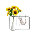 thumbnail image 1 of Cat patron geometrico abstracto origami Tarjeta de bendición de jarrón de girasol artificial, 1 of 3