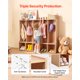 thumbnail image 5 of Armario infantil VEVOR de 5 secciones, organizador de almacenamiento de madera para niños pequeños con 10 ganchos y alfombrilla antideslizante, con 5 pequeñas cajas de almacenamiento abiertas, 5 of 8