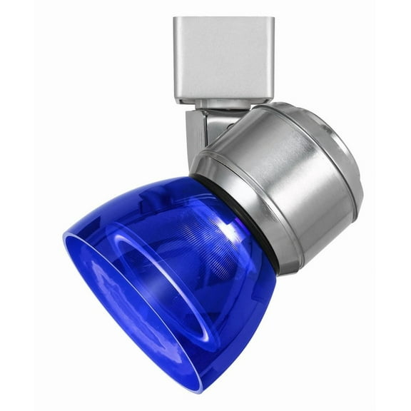 Cal Lighting HT-888-LED Plastic Track Fixture in Brushed Steel/Clear Blue