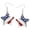 Earring, variant on USA Star Pendant Necklace Rhinestone Crystal Rhodium Plated 17 Inch Snake Chain J0328