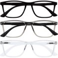 thumbnail image 1 of OPULIZE NYX Reading Glasses with Blue Light Blocking for Women Men, Rectangular Frame with UV & Eyestrain Protection, 1 of 7