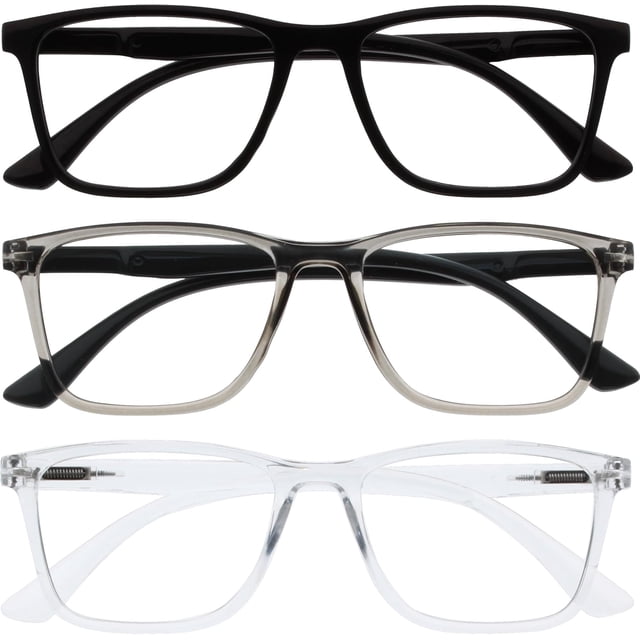 OPULIZE NYX Reading Glasses with Blue Light Blocking for Women Men, Rectangular Frame with UV & Eyestrain Protection