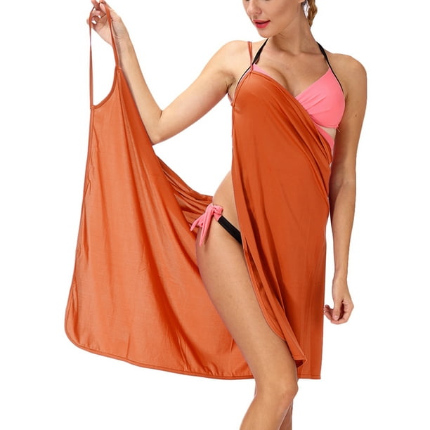 Women's Sexy Deep VNeckline Maxi Backless Beach Dress Bikini Wrap