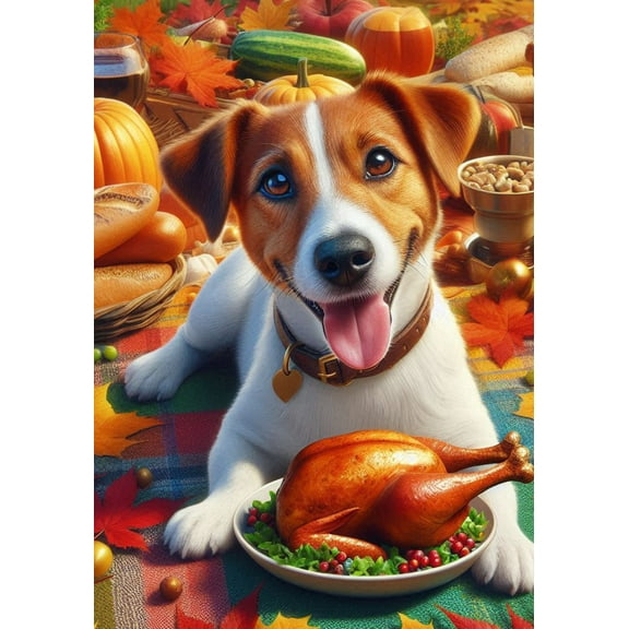 Jack Russell - Best of Breed DCR Thanksgiving Garden Flag 12" x 17"
