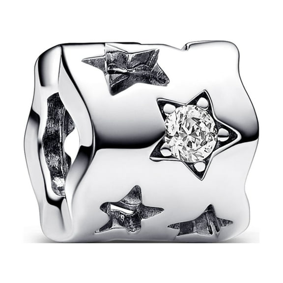 925 Sterling Silver Charm for Bracelets Silver Star Galaxy Clip Charm Women Bracelet Charm