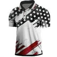 thumbnail image 2 of Ramiter Mens American Flag Shirt Men's Cotton Sleeve T Shirts, Breathable & Moisture Wicking with Odor Control Grey XL, 2 of 3