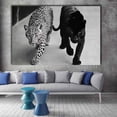 thumbnail image 5 of Mudket Black White Leopard & Black Panther Walking Canvas Wall Art, Modern Minimalist Art Work Print for Living Room Office Entryway Home Decor , Framed Ready to Hang - 12"L x 8"W, 5 of 9