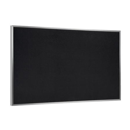 Maklaine 3' x 4' Rubber Bulletin Board with Aluminum Frame in Black