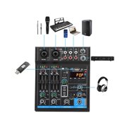 4 Channel Studio USB Interface Mini Mixer Professional Digital Board For Portable Mixing Compatible Function