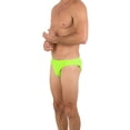 thumbnail image 3 of Uzzi Mens Brief Swimwear Colored Swim Suit Beachwear, Neon Green, Size: Small, 3 of 3