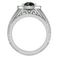 thumbnail image 3 of Large Black Diamond Wedding Ring Set 14K White Gold Halo Rings for Women 7.30 MM 3.20 Carat, 3 of 5