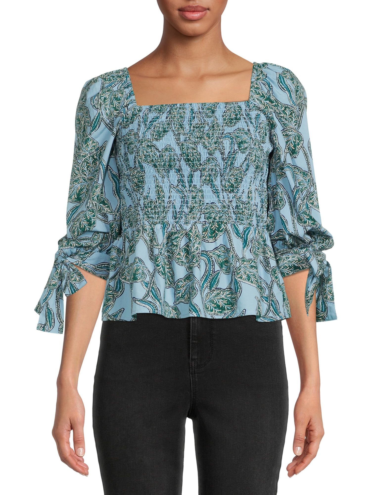 Time and Tru Women's Puff Sleeve Top