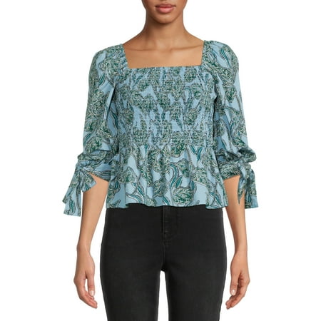Time and Tru Women's Puff Sleeve Top