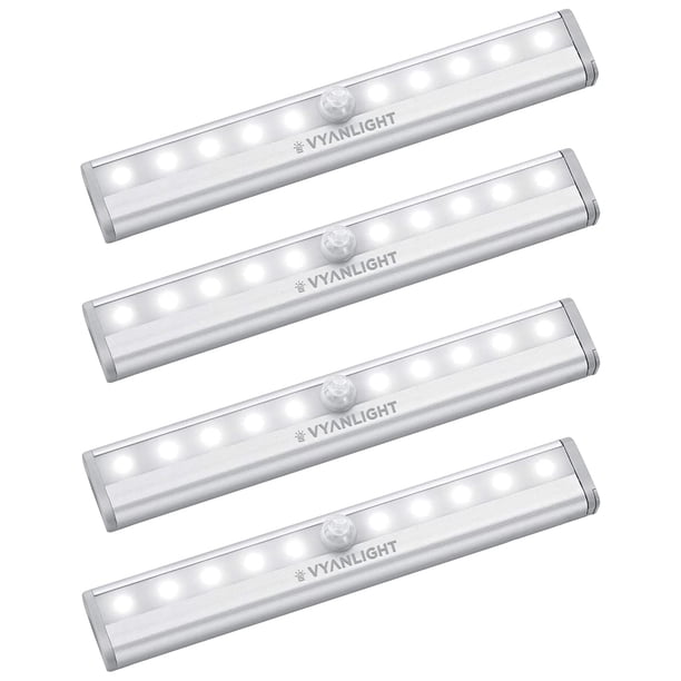 Luces LED con sensor de movimiento para debajo del armario, paquete de 4 unidades, VYANLIGHT