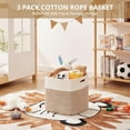 thumbnail image 5 of 13 Kallax Inch Cube Storage Bins, 3-Pack Cotton Rope Woven Baskets for Organizing, Kallax Insert Storage Baskets for Shelves, Baby Nursery, Closet Organizer, 13*13*12.6IN, Brown & White, 5 of 7
