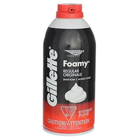 2 Pack - Gillette Foamy Shaving Cream, Regular, 11 oz Each