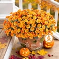 thumbnail image 2 of AcerichFad Artificial Fall Flowers Outdoor, 6 Bundles Fake Daisy Fake Mums Silk Flowers Plants Fall Decoration for Home Indoor Outside Porch Cemetery Patio Autumn Decor, Orange, 2 of 9