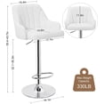 thumbnail image 2 of Juego de 2 taburetes de bar VECELO, ajustables, giratorios, blancos, de poliuretano, 2 of 7