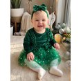 thumbnail image 5 of RUINIXCW Baby Girl Christmas Dress Star Print Long Sleeves Dress with Bow Headband, 5 of 8