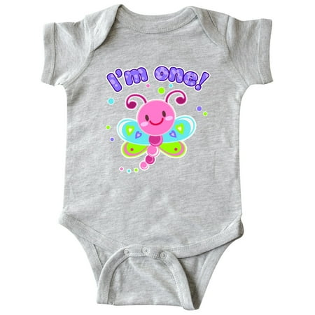 

Inktastic I m One- dragonfly First Birthday Gift Baby Girl Bodysuit