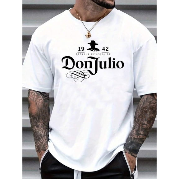 100% Cotton Unisex Round Neck Short - Sleeve T - Shirt: "Don Julio Tequila Reserva De" Brand - Inspired Graphic Basic Tee For Summer Men's Tops