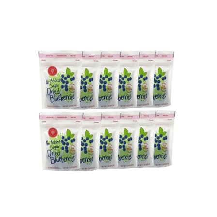 Cherry Bay Orchards Dried Blueberries (3oz 12 Pack, 36 oz Total) - No Added Sugar, 100% Domestic, All Natural, Kosher Certified, No Preservatives, Gluten Free & GMO Free - Resealable Pouch