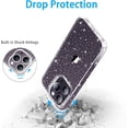 thumbnail image 6 of Compatible with iPhone 14 Pro Max Case, Clear Glitter Sparkle Soft TPU Anti-Scratch Shockproof Protective Phone Bumper, Women Girls Cute Slim Bling Phone Case for iPhone 14 Pro Max- 6.7 inch, 6 of 7