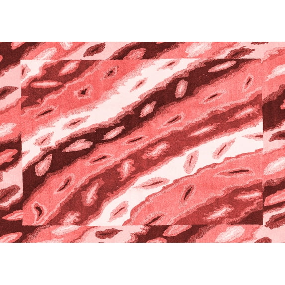 Ahgly Company Machine Washable Indoor Rectangle Animal Red Modern Area Rugs, 4' x 6'