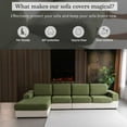 thumbnail image 4 of Sectional Couch Covers Wear Stretch Sofa Covers Washable Soft Couch Cushion Covers Slip Furniture Protector Sofa Slipcovers for Pets( Pieces Seaters+ Chaise Dark ), 4 of 7
