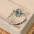 thumbnail image 3 of London blue topaz ring, oval cut ring, engagement ring, sterling silver, 3 of 4