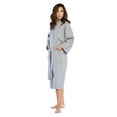 thumbnail image 3 of Turquaz Linen Lightweight Long Waffle Kimono Spa Robe for Women (One Size, Gray), 3 of 5