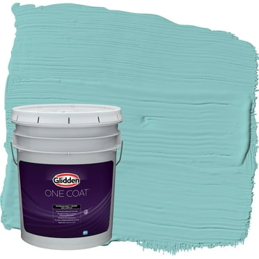 Glidden One Coat Exterior Paint and Primer, Aqua Fiesta / Blue, 5 Gallon, Semi-Gloss