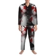thumbnail image 3 of Naloa Shadows Behind Men’s Pajamas Set - Long Sleeve Button Down Sleep Shirt and Pajama Bottoms Sleepwear Set-Large, 3 of 7
