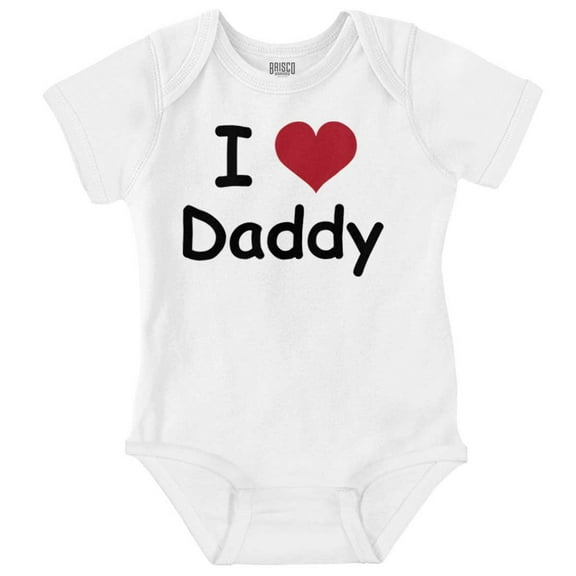 I Love Daddy Heart Dad Fathers Day Romper Boys or Girls Infant Baby Brisco Brands NB