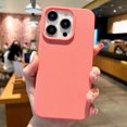 thumbnail image 1 of Fashion Candy Colors Soft Phone Case for IPhone 11 12 14 13 15 Pro Max 14Plus Camera Bumper Shock Protection Matte Cover Coque Begonia For iPhone 15Pro Max, 1 of 6