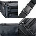 thumbnail image 5 of Waist Pack Bum Bag PU Leather Distressed 30*5*14cm Travel Waist Vintage K4A3, 5 of 9