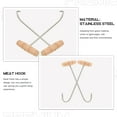 thumbnail image 2 of CIMAXIC 2Pcs Metal and Wood Meat Hooks for Butchering Shop Heavy Duty Stainless Steel, 2 of 6