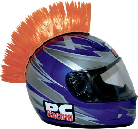 PC Racing Helmet Mohawk Street Dirt Any Helmet ~ Peel-N-Stick ~ Black