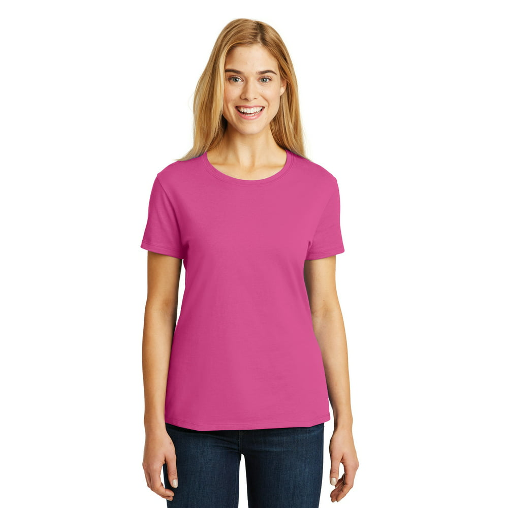Hanes - Hanes Women's 100 Percent Cotton Short Sleeve T-Shirt. SL04 ...