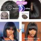 thumbnail image 4 of Brazilian Straight Bob Lace Wigs Glueless Straight Human Hair Wigs With Bangs Fringe Middle Part Bob Lace Wigs Realistic Scalp, 4 of 7