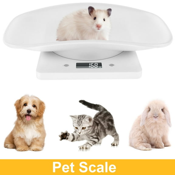 Dog Scale 10kg/1g High Precision Small Pet Weighing Scale Lightweight Portable Kitchen Digital Scale g/ml/oz/lb.oz Anti-Slip Pet Scale for Puppy Kittens Small Pet