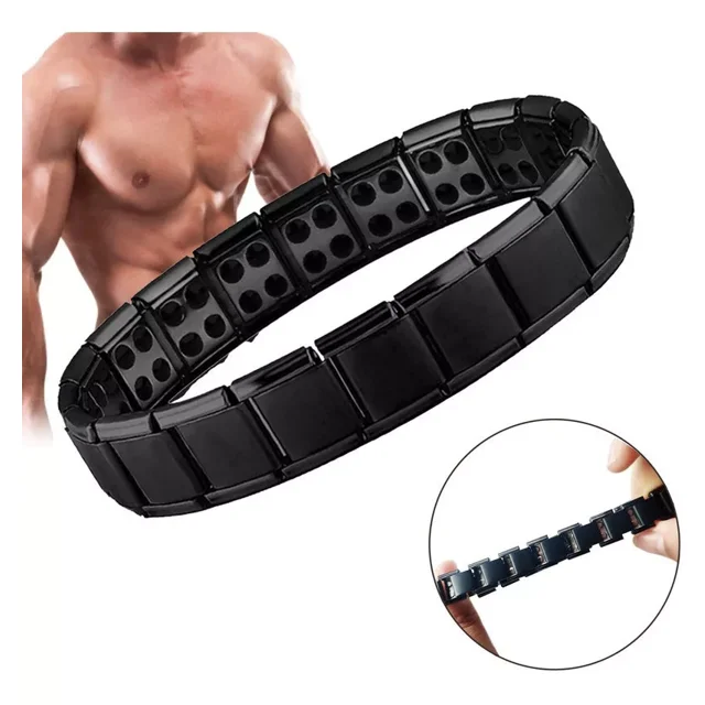 Pulsera Brazalete Acero Titanio Hombre Terapia Imanes Moda XianweiShao 9024735071402