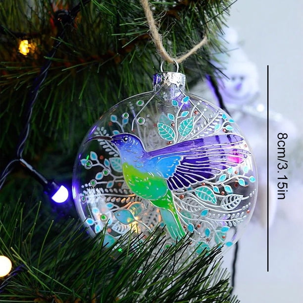 Bolas Planas De Acrílico De Pájaro De Navidad 2022, Decoración Colgante De árbol De Navidad De Pájaro De Navidad, Colgante De Fiesta De Navidad, Bolas Planas De Acrílico, ANGGREK Descripción de la referencia