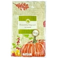 thumbnail image 3 of Fall Autumn Flannel Back Vinyl Tablecloth: Watercolor Sketch of Leaves and Pumpkins Border, Beige Ornate Distressed Background, 3 of 3
