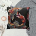 Creowell Throw Pillow Cover Watercolor Japanese Fish Carp Koi Seamless