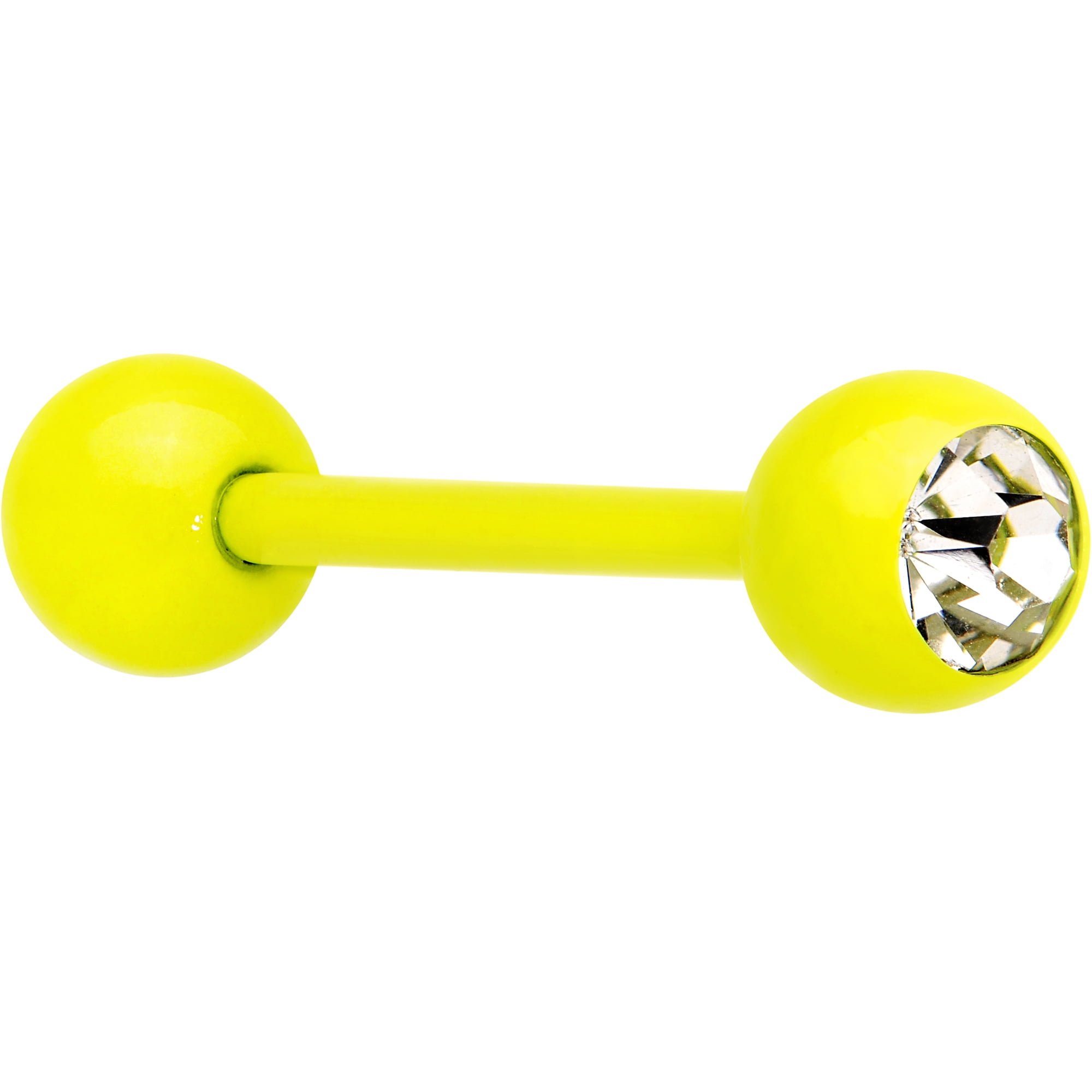 Yellow clearance tongue piercing