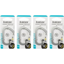Nite Ize SlideLock Carabiner Stainless Steel - Key Holder Carabiner for Daily Use - Secure Keychain Organizer with Lock - Lockable Carabiner Fits Multiple Keys - Size 3, Stainless Steel (4 Pack)