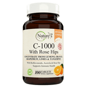 Vitamin C 1000mg w/ Rose Hips, Acerola & Bioflavonoids | Supports Immune System | Non-GMO | Vegan | 100 Servings
