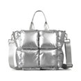 thumbnail image 1 of Bolso Hombro Acolchado para Mujer Bolso Cruzado Informal Hinchado Bolso Compras (plateado), 1 of 9