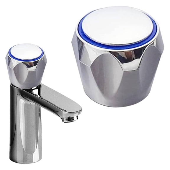 FURNIX Silver Replacement Cold And Hot Tap Head Covers For Bathroom Kitchen Sink Faucet - Basin/Bath Handle Parts Blue